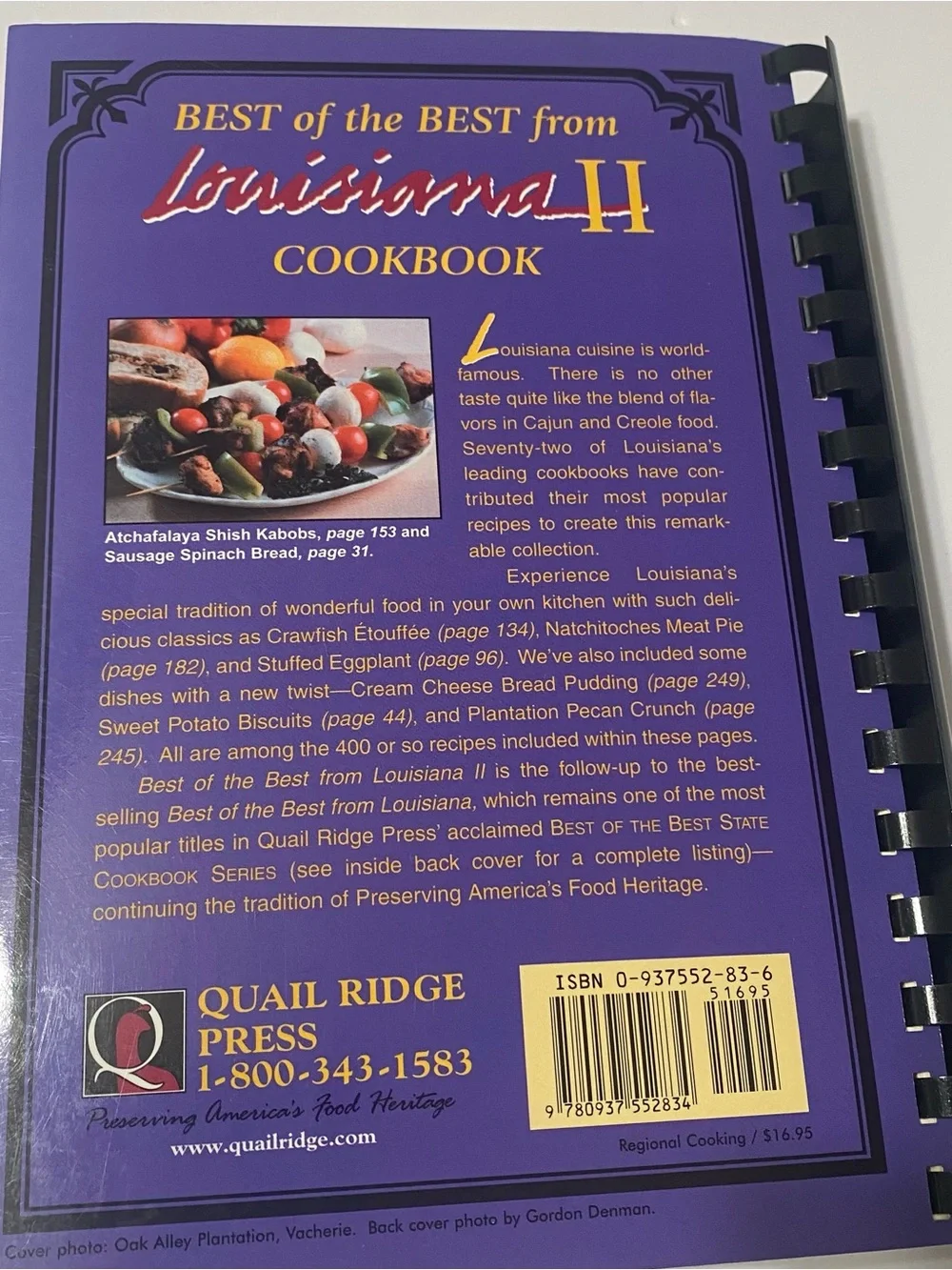 Best of the Best from Louisiana II Cookbook 1998 Cajun Creole Southern Recipes